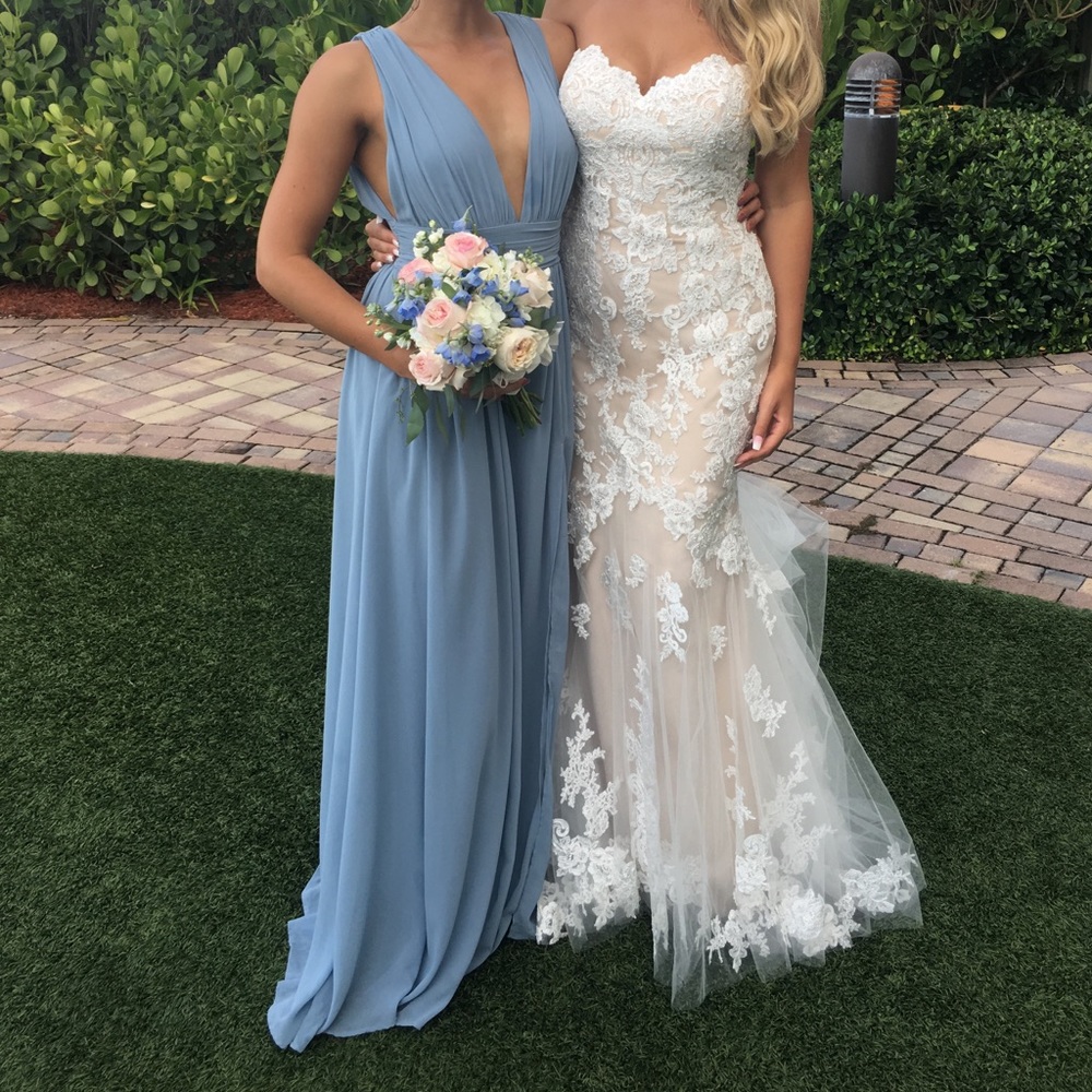 Slate blue formal dress